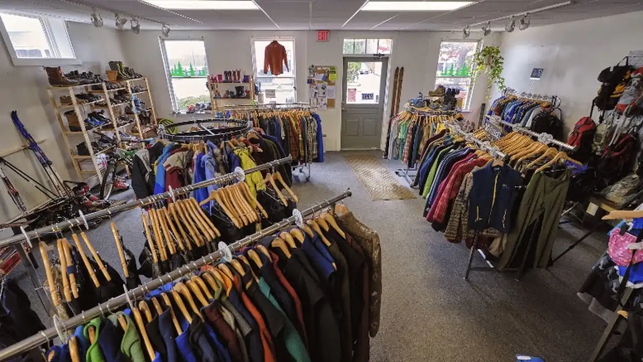 Consignment store in Freeport, Maine: Woods + Waters Gear Exchange